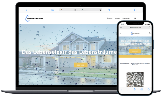 Website nasser-keller.de auf Laptop und Handy